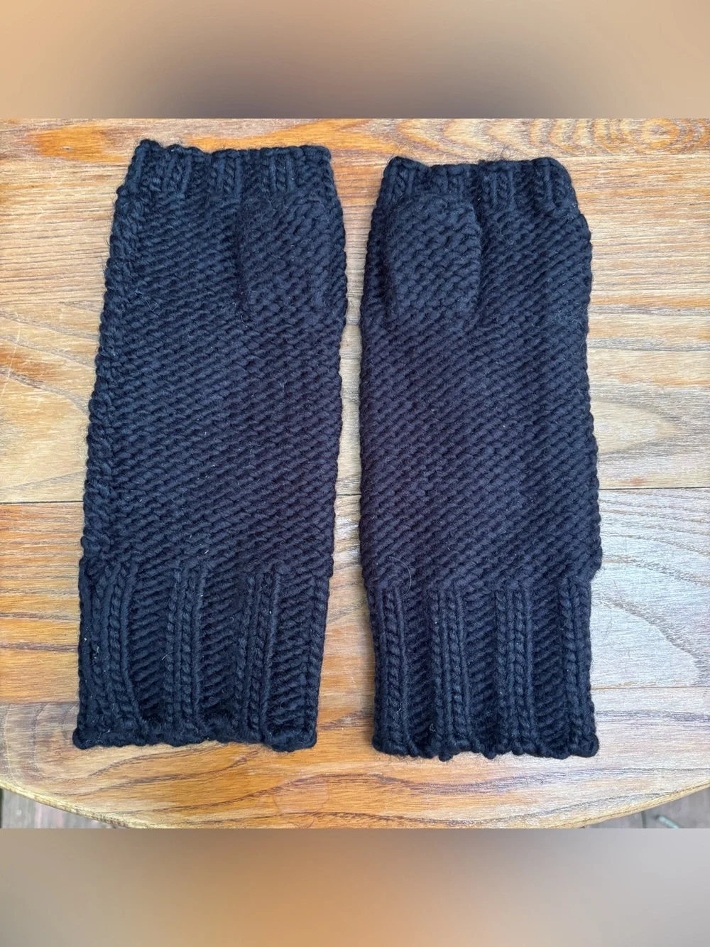 Michael Kors Womens Fingerless Gloves Arm Warmers Knitted Fabric Navy One Size